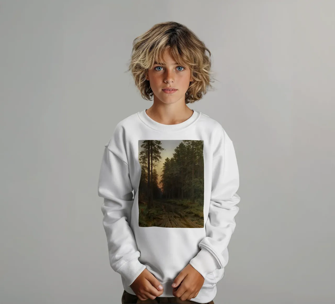 Iwan Schischkin - Dämmerung, (1896) Kinder Sweatshirt von William Store