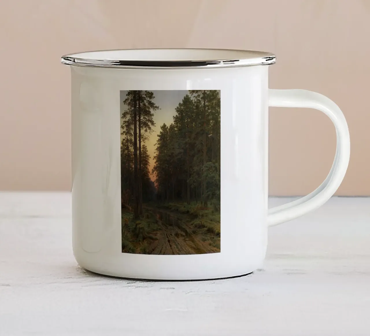 Ivan Shishkin - Crepuscolo, (1896) tazza in smalto da William Store