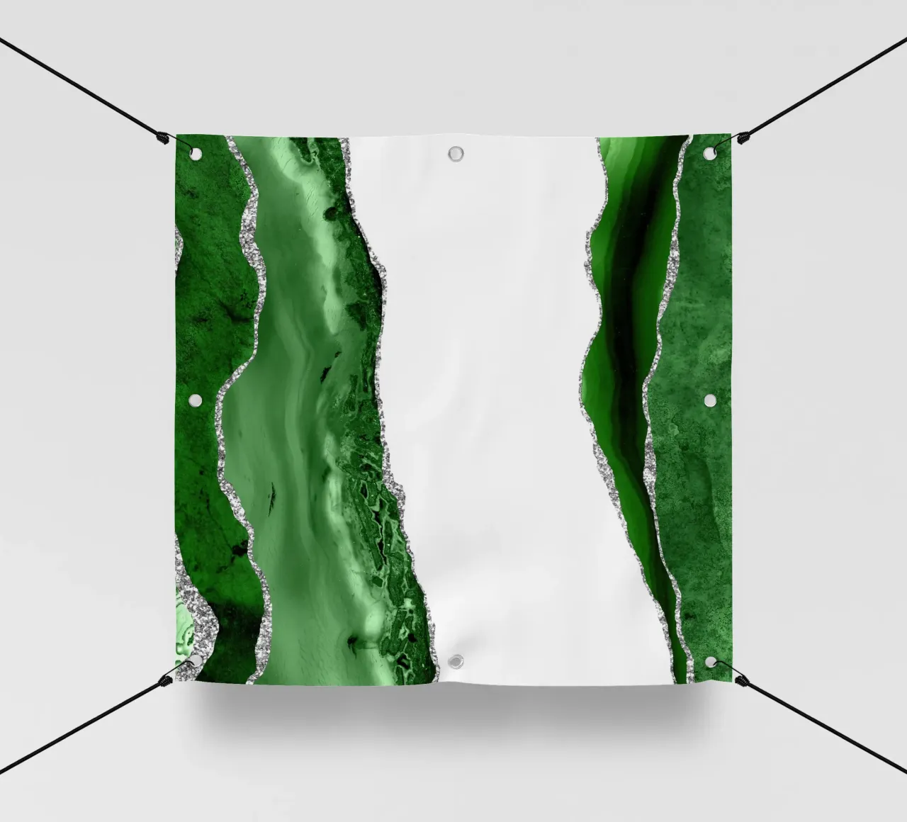 Grüner & silberner Achat Textur 14 PVC Plane von Gemstone Textures