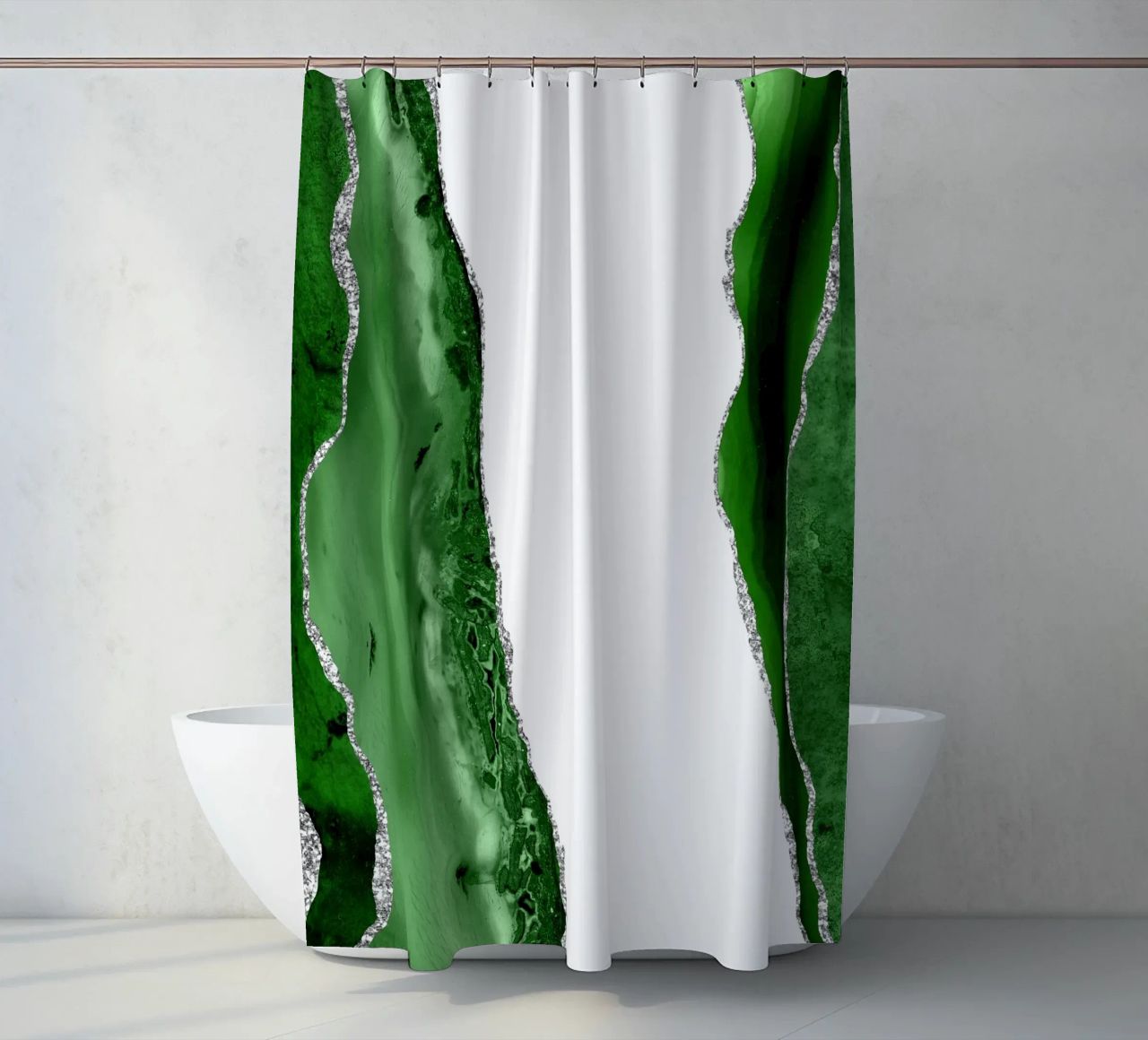 Agata verde e argento Texture 14 tenda da doccia da Gemstone Textures