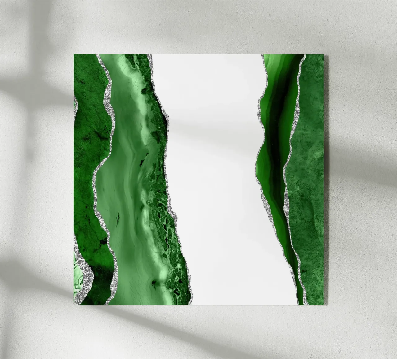 Grüner & silberner Achat Textur 14 Acryl-Glas von Gemstone Textures
