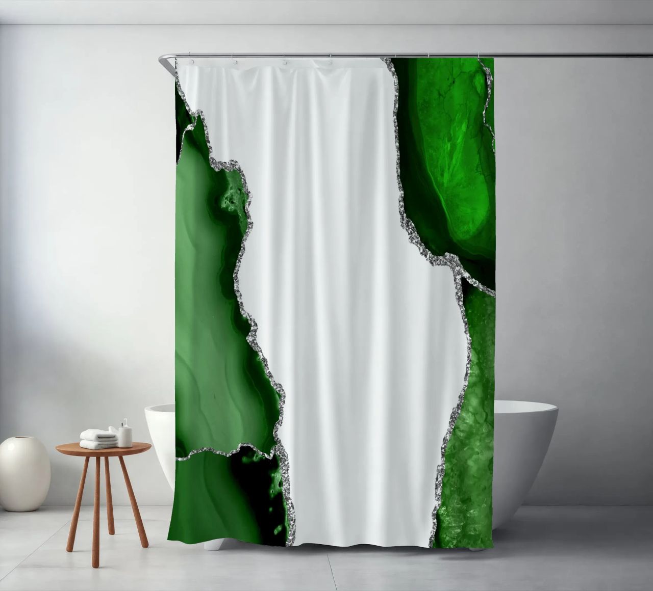 Agata verde e argento Texture 15 tenda da doccia da Gemstone Textures