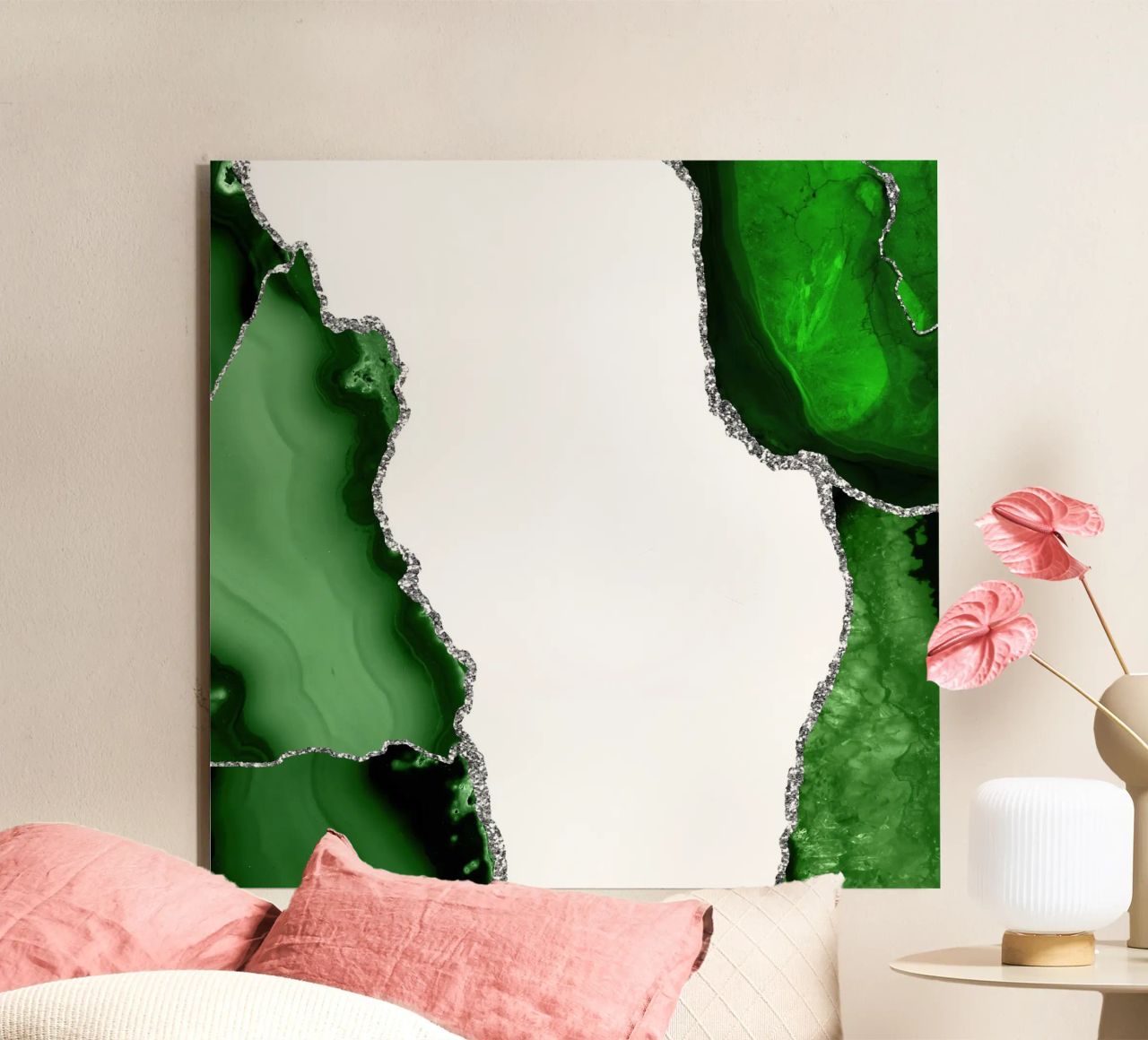Agata verde e argento Texture 15 alluminio dibond da Gemstone Textures