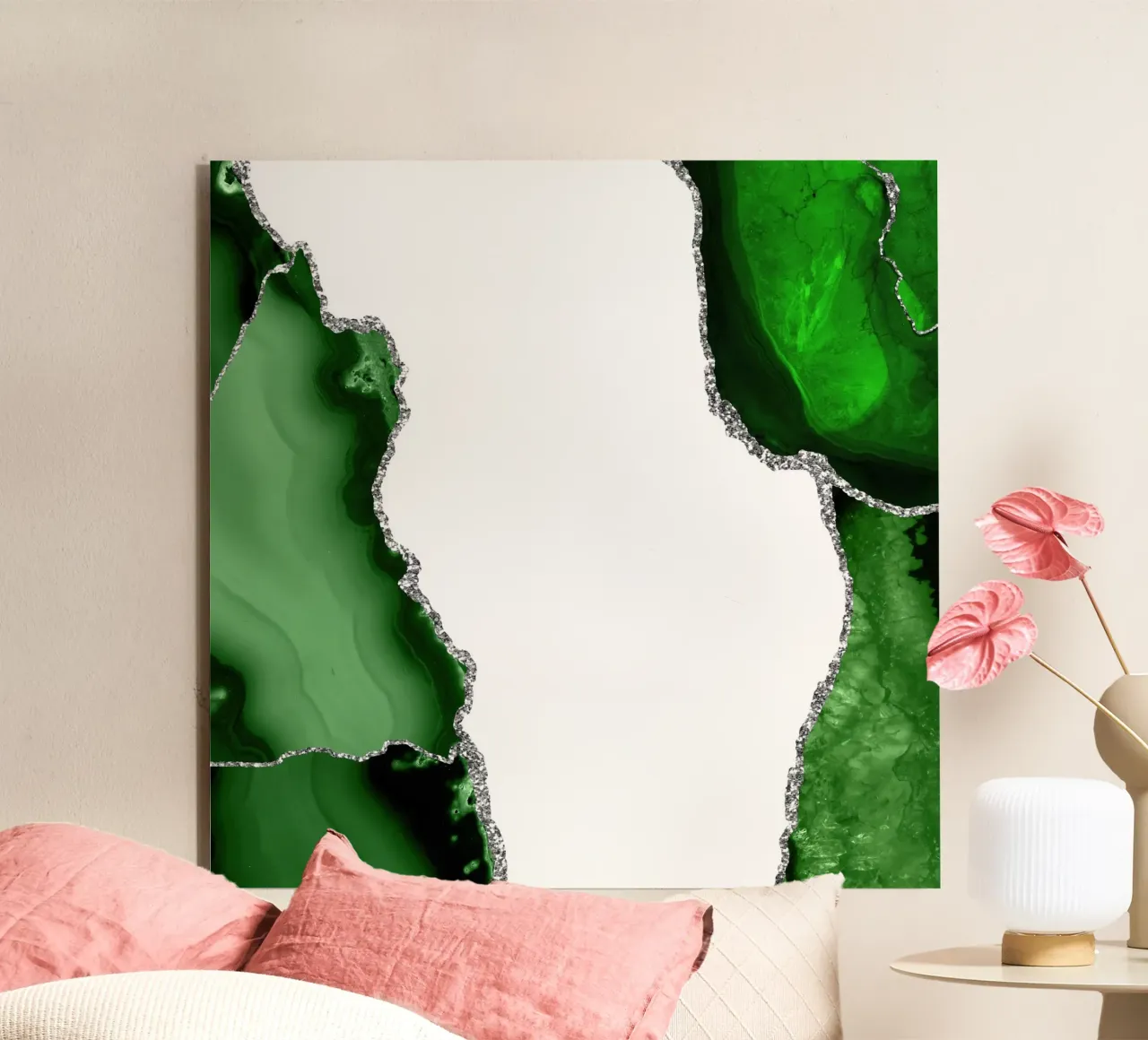 Agata verde e argento Texture 15 alluminio dibond da Gemstone Textures