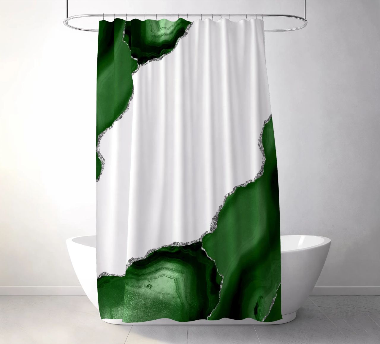 Agata verde e argento Texture 16 tenda da doccia da Gemstone Textures