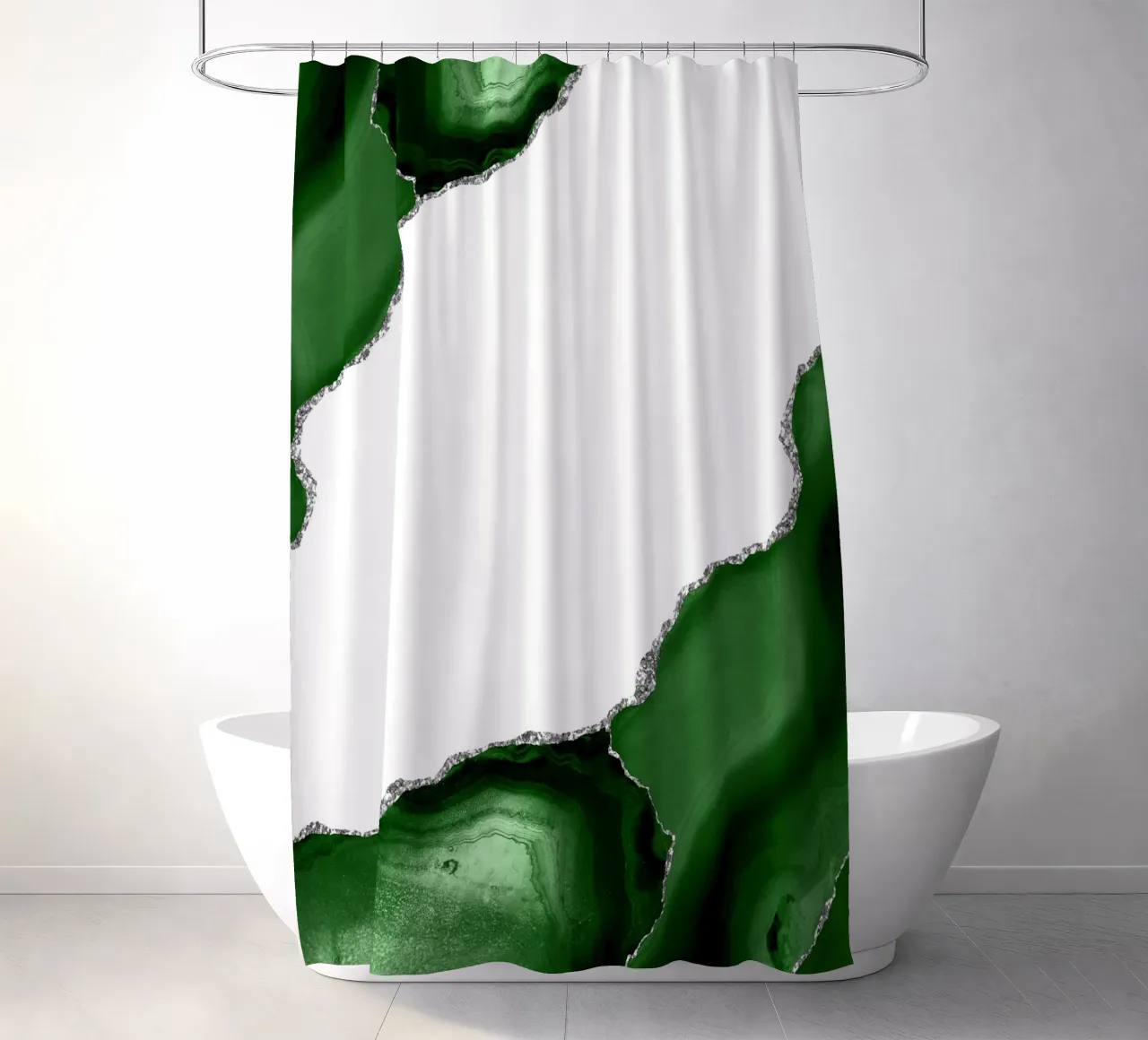 Agata verde e argento Texture 16 tenda da doccia da Gemstone Textures