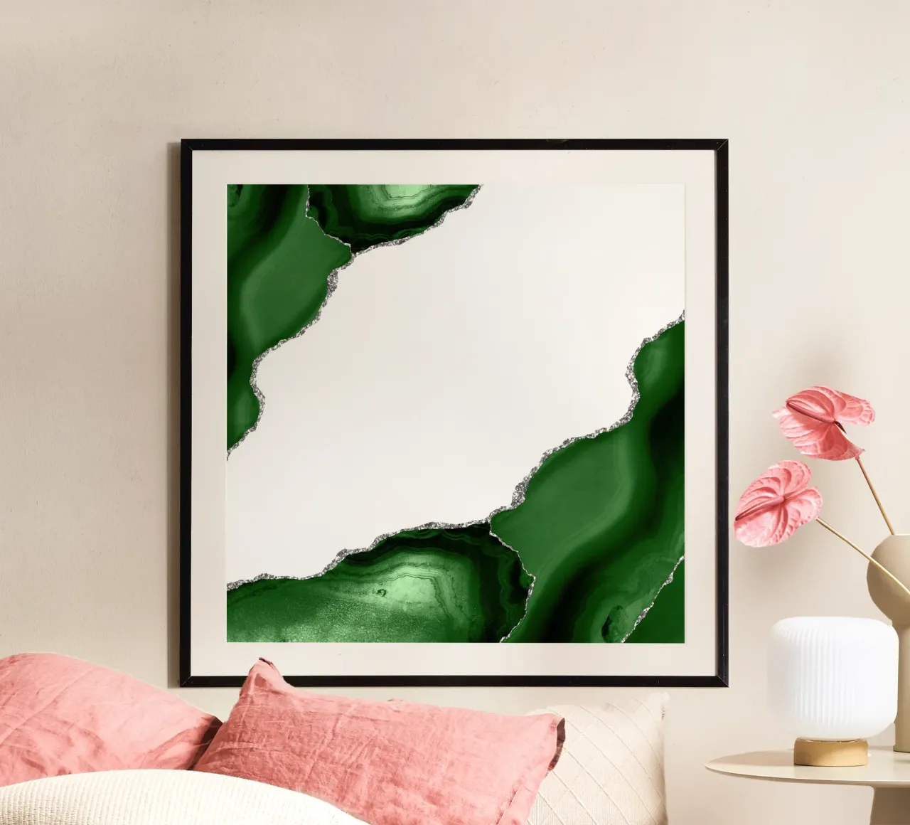 Green & Silver Agate Texture 16 hahnemühle by Gemstone Textures