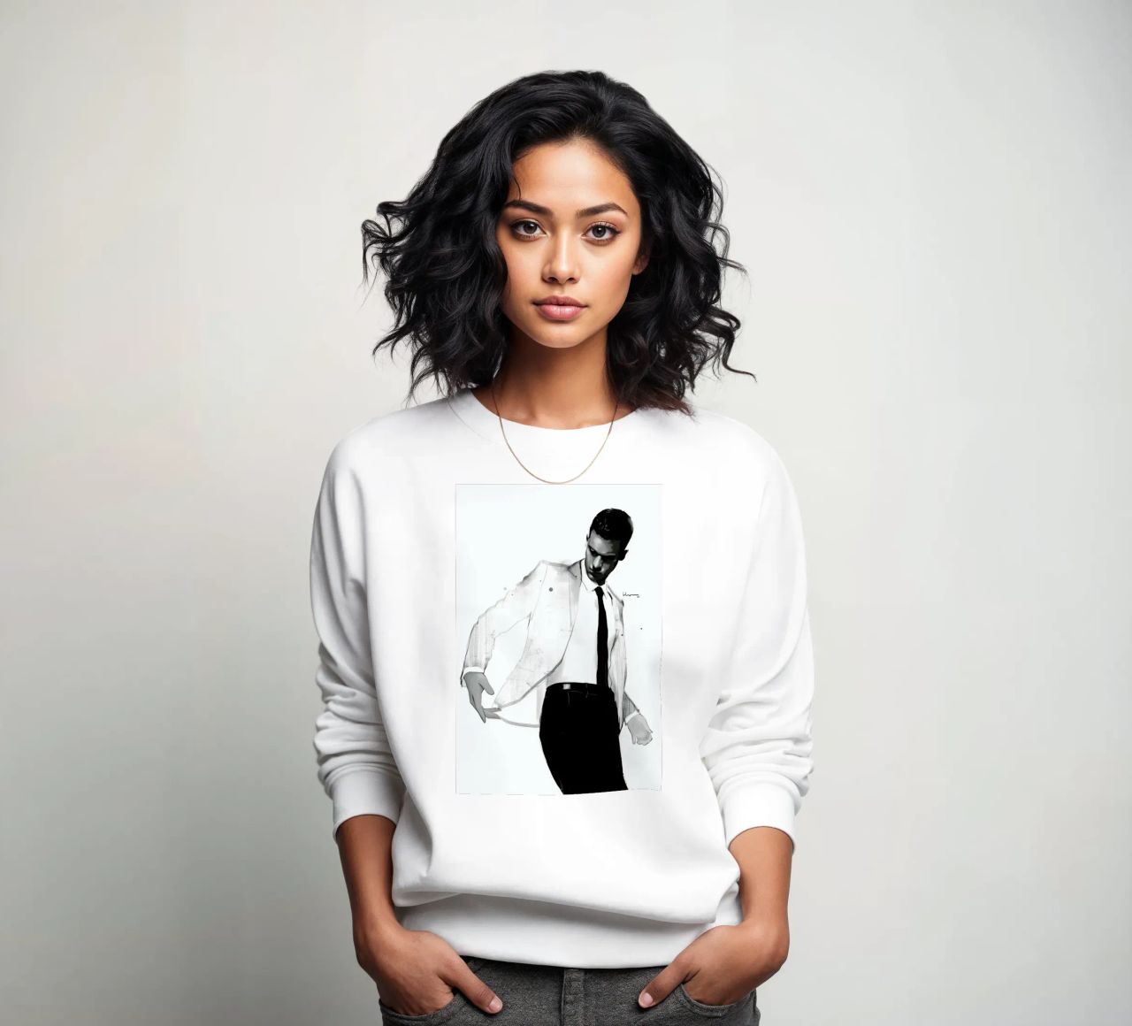 Man in white suit sudadera de Floyd Grey