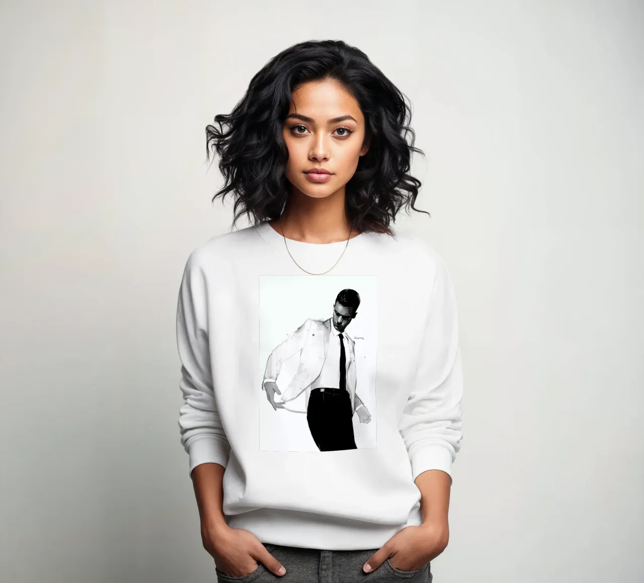 Man in white suit felpa da Floyd Grey