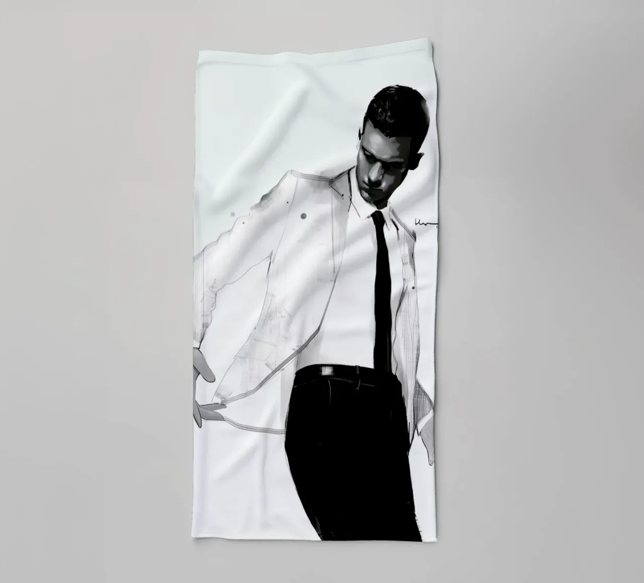 Man in white suit asciugamano da bagno da Floyd Grey