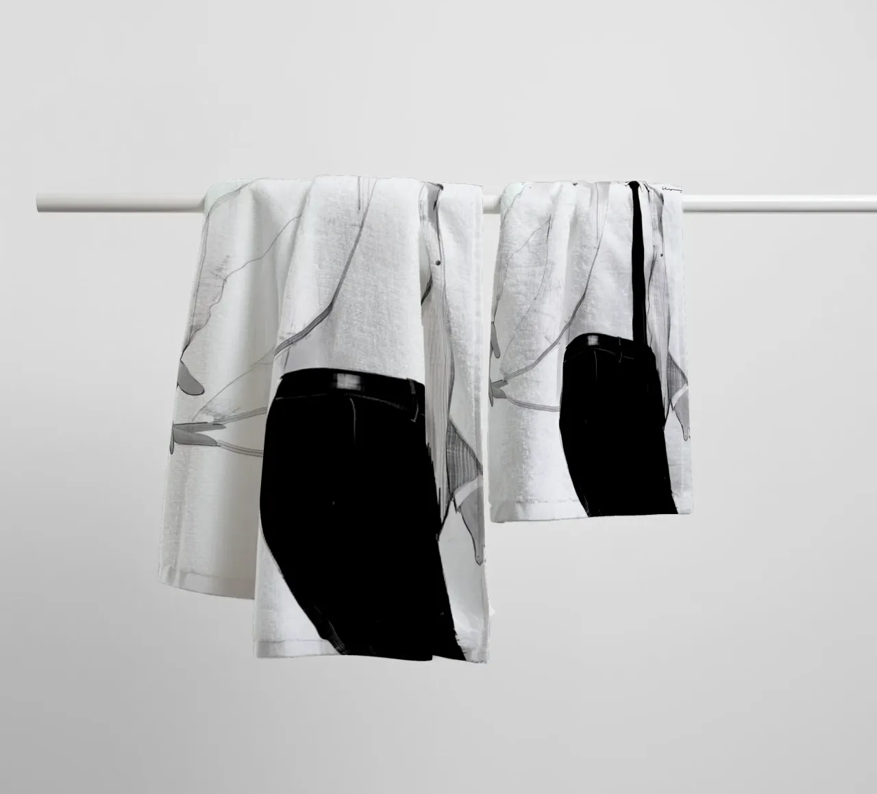 Man in white suit asciugamano da bagno da Floyd Grey