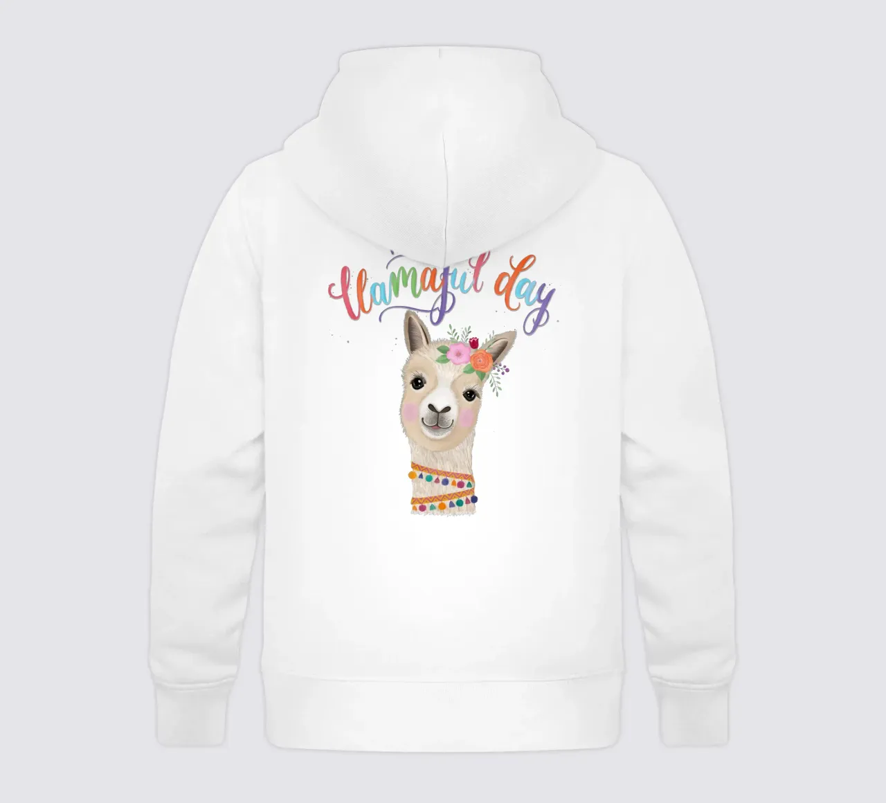 C'est un jour llamaful. Des lettres colorées et un llama joyeux sweat à capuche enfant de CalliLetters