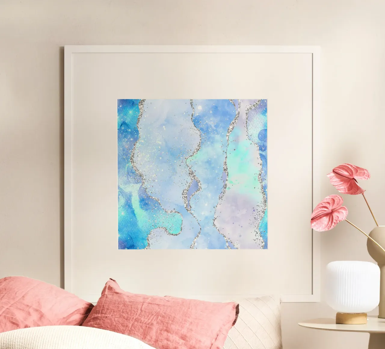 Texture Agata glitterata oceano 01 poster da Gemstone Textures