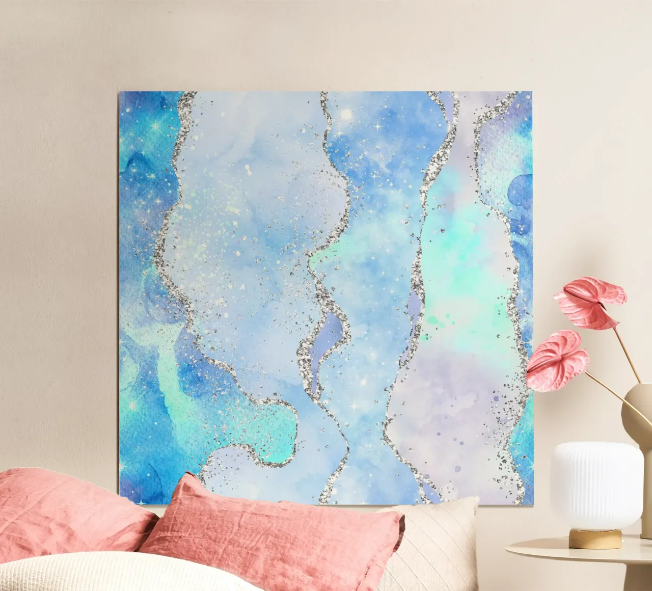 Texture Agata glitterata oceano 01 poster da Gemstone Textures