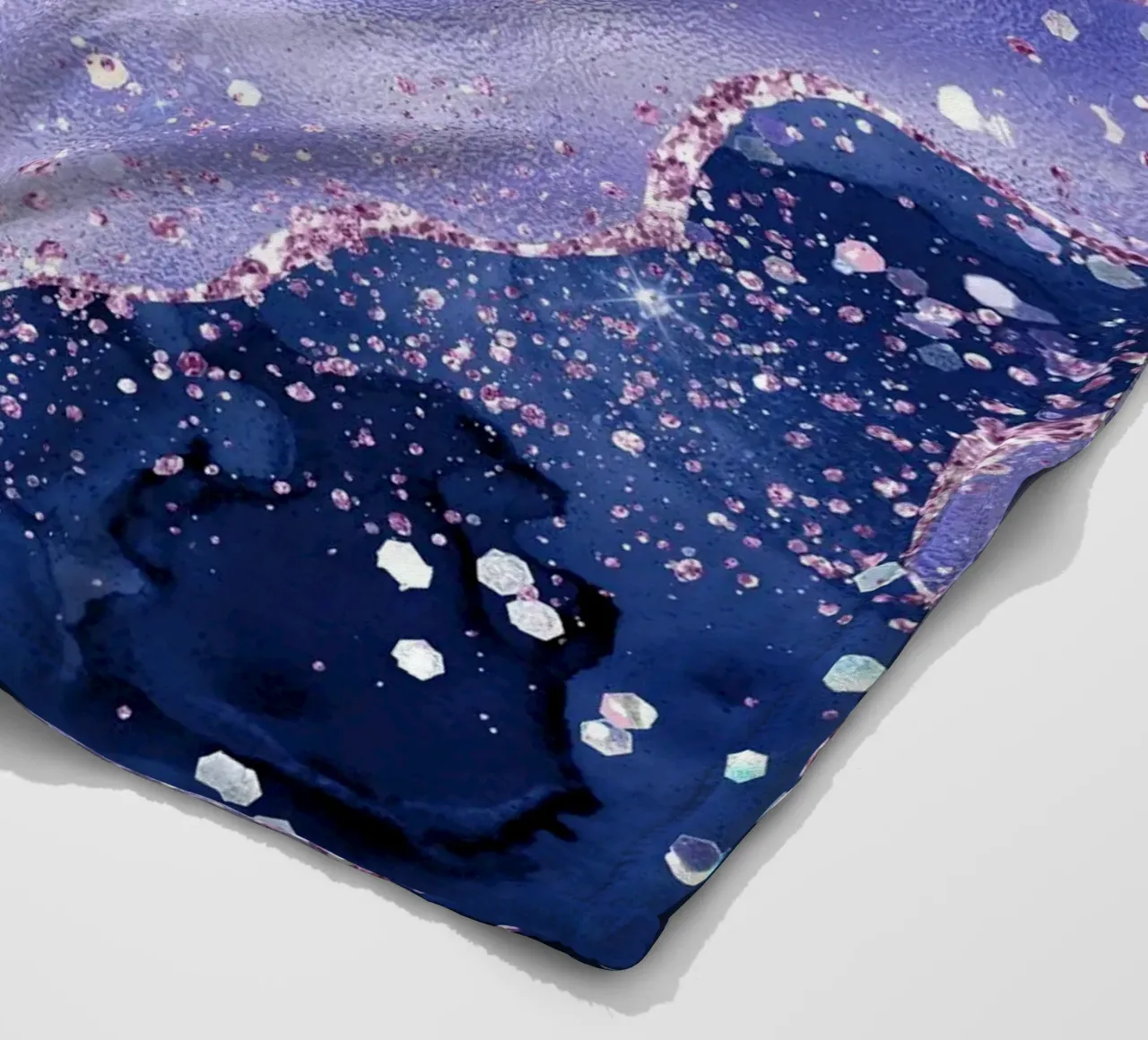 Ocean Glitter Agate Texture 02 fleece blanket by Gemstone Textures