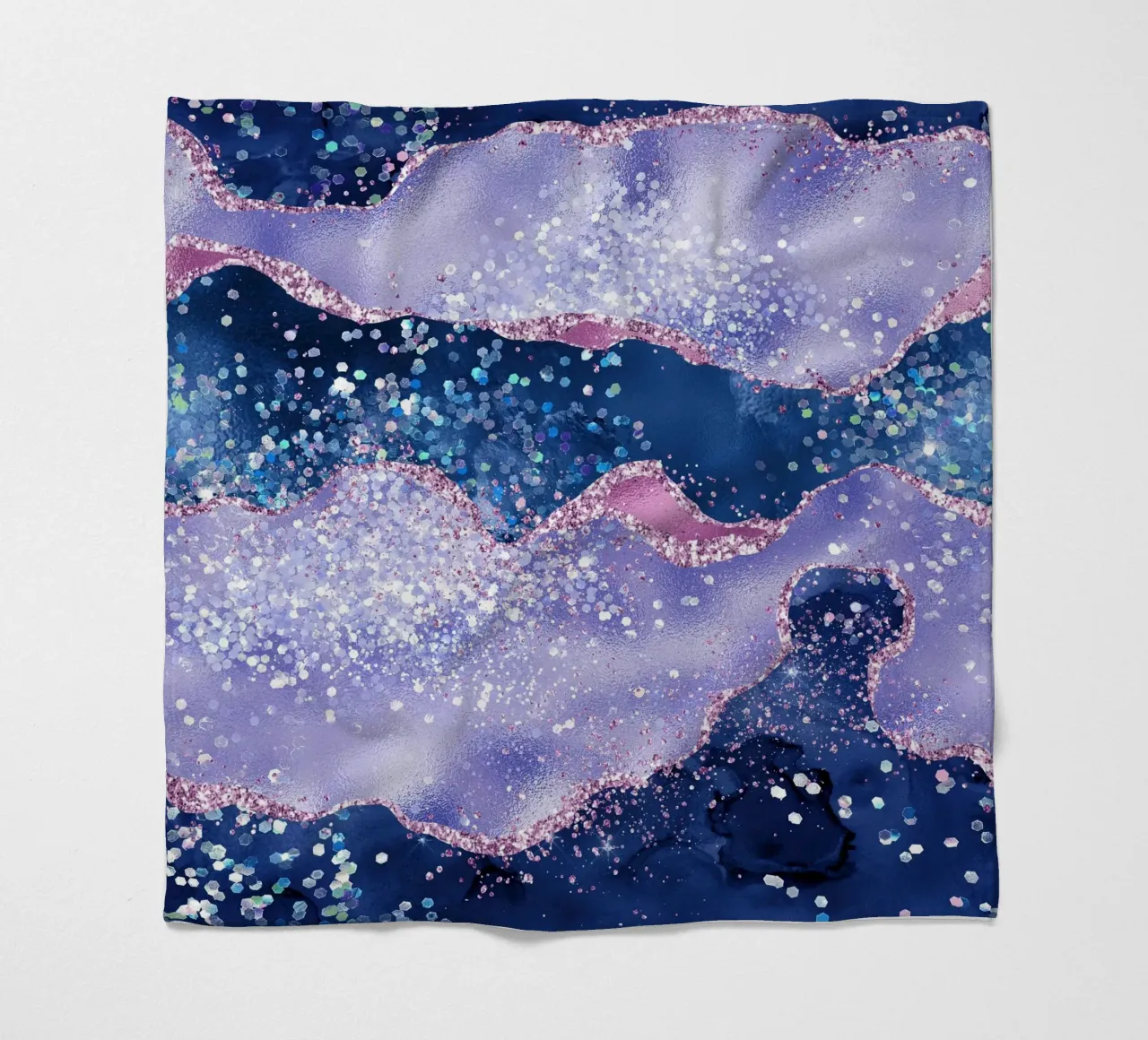 Ocean Glitter Agate Texture 02 fleece blanket by Gemstone Textures