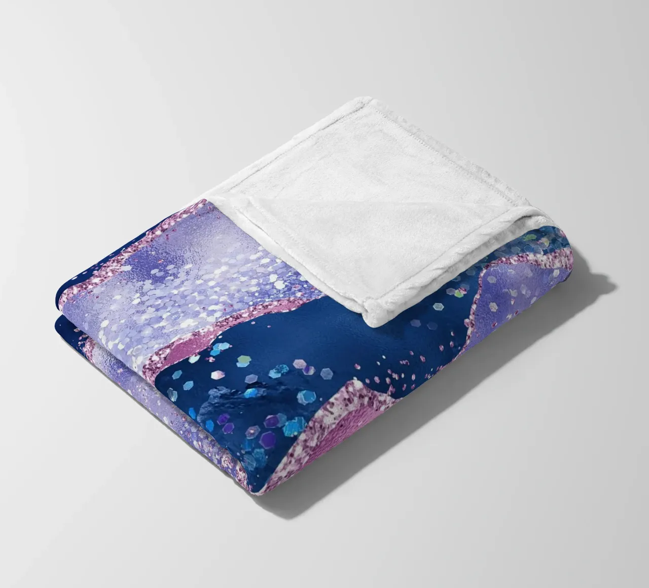 Ocean Glitter Agate Texture 02 fleece blanket by Gemstone Textures