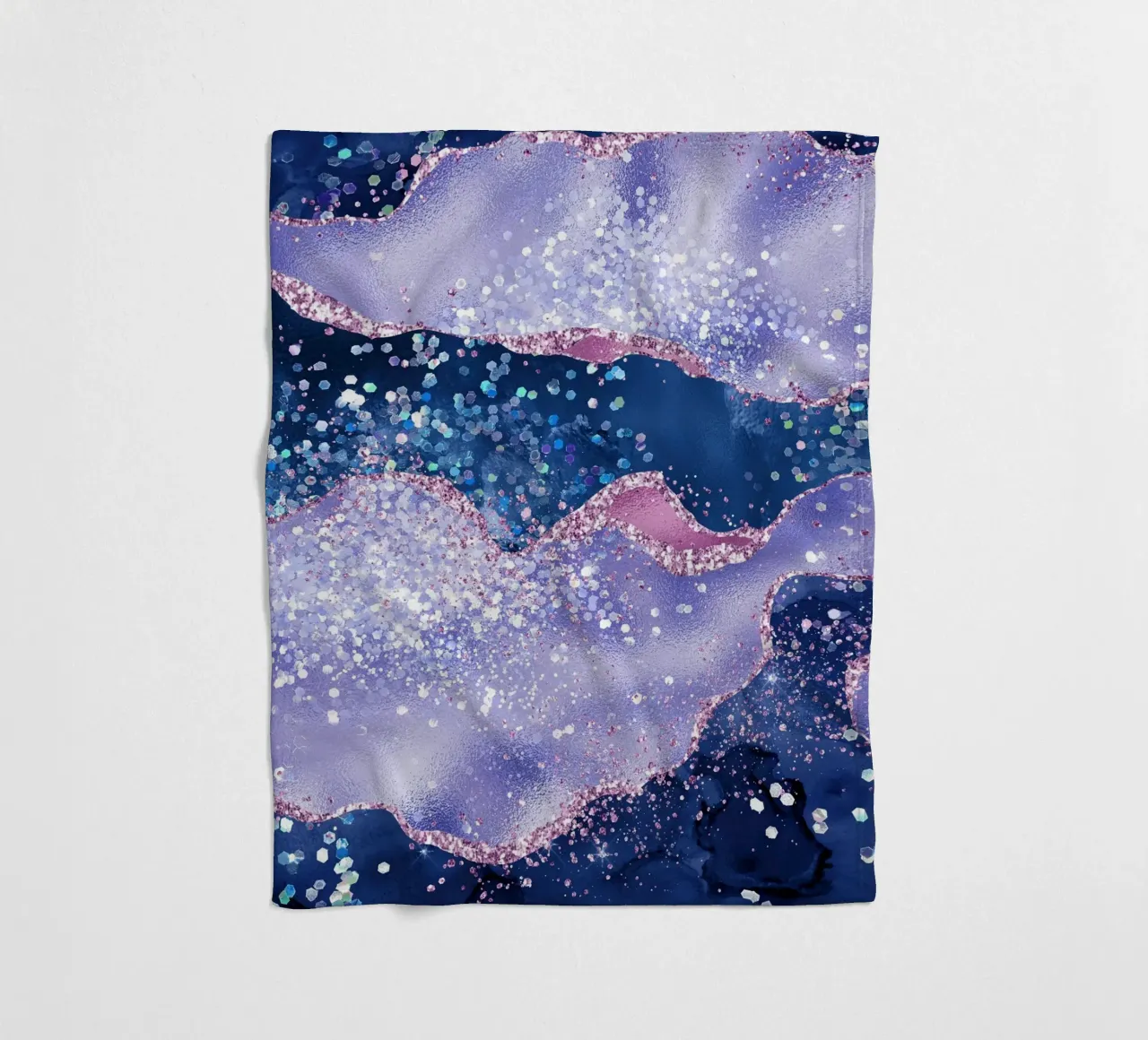 Ocean Glitter Agate Texture 02 fleece blanket by Gemstone Textures
