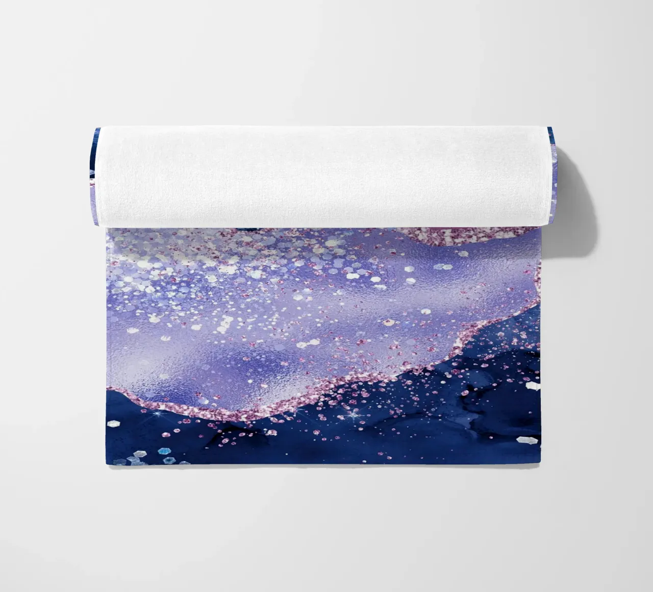Ocean Glitter Agate Texture 02 beach towel by Gemstone Textures