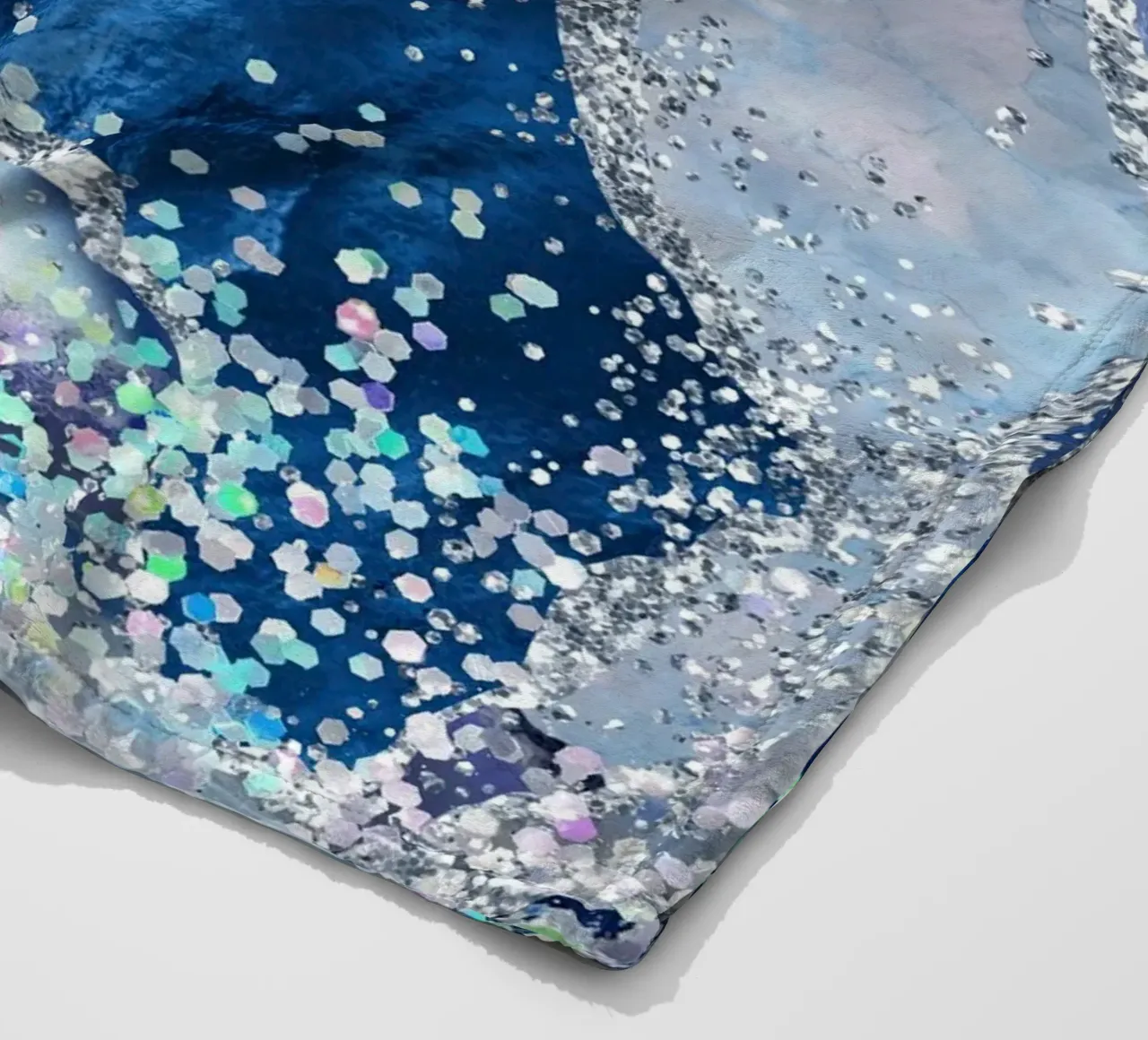 Ocean Glitter Agate Texture 03 fleece blanket by Gemstone Textures