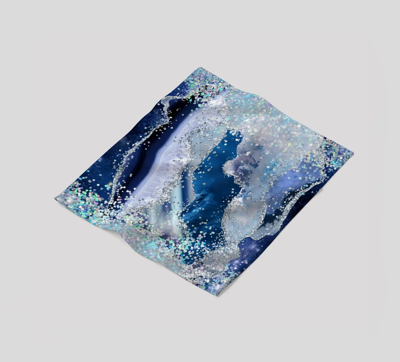 Ocean Glitter Agate Texture 03 fleece blanket by Gemstone Textures