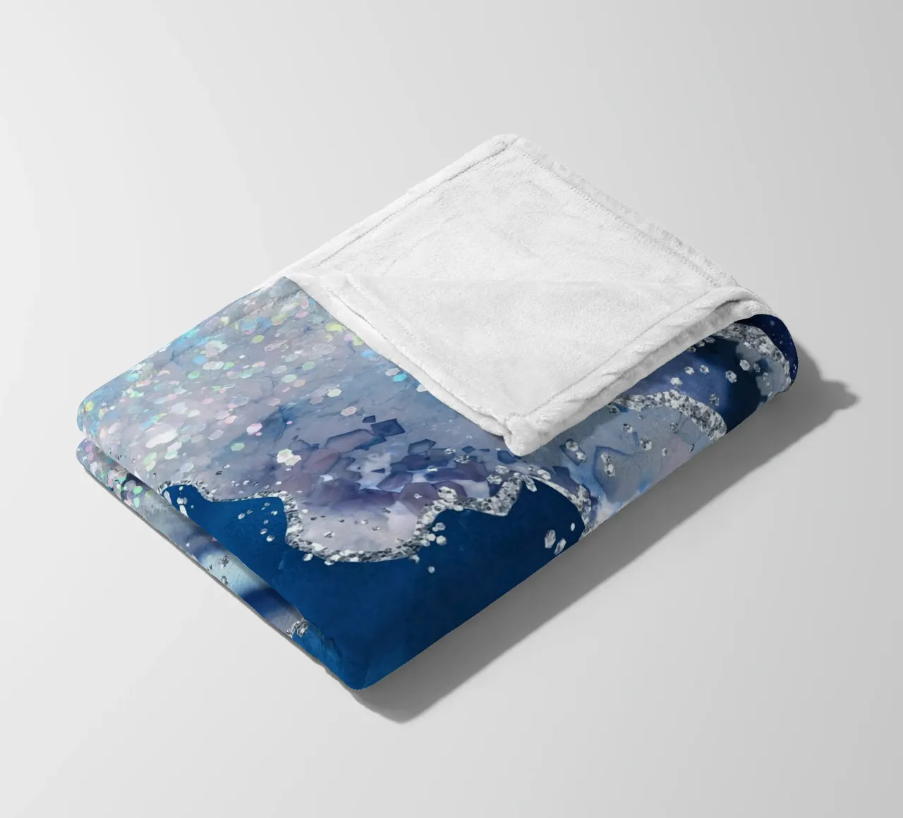 Ocean Glitter Agate Texture 03 fleece blanket by Gemstone Textures