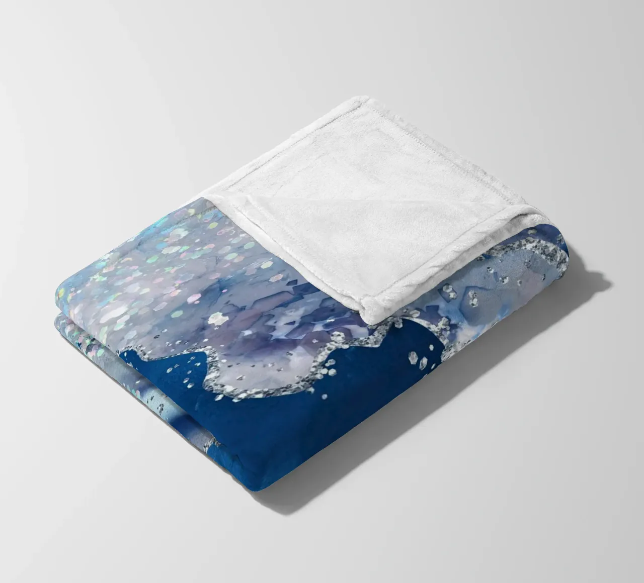 Ocean Glitter Agate Texture 03 fleece blanket by Gemstone Textures