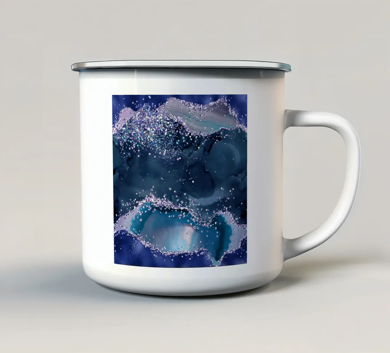 Texture Agata glitterata oceano 04 tazza in smalto da Gemstone Textures