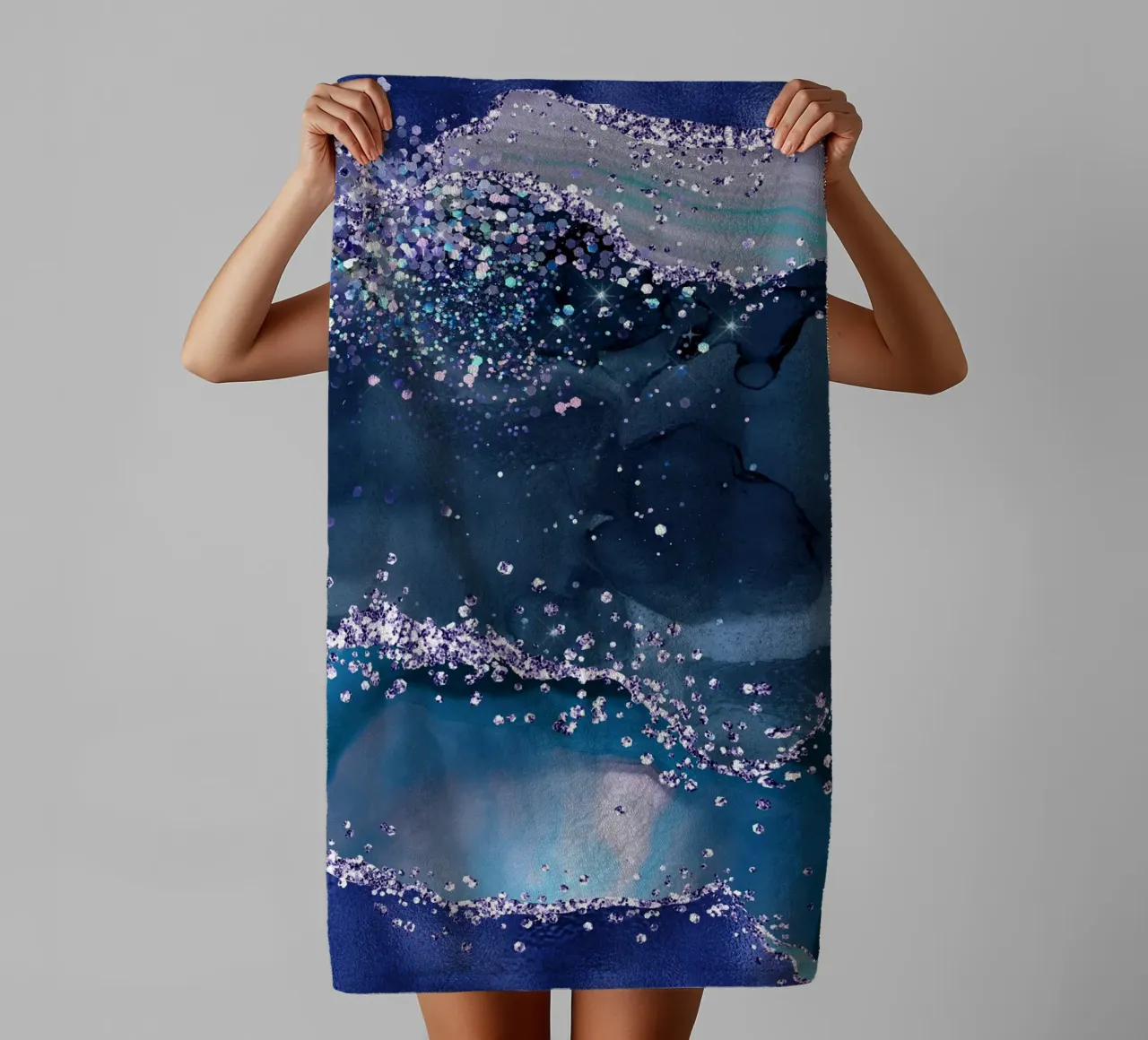 Texture Agata glitterata oceano 04 asciugamano da bagno da Gemstone Textures