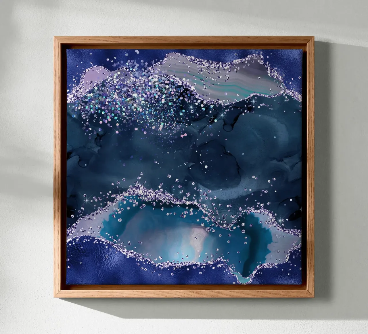 Texture Agata glitterata oceano 04 tela con Cornice a cassetta da Gemstone Textures
