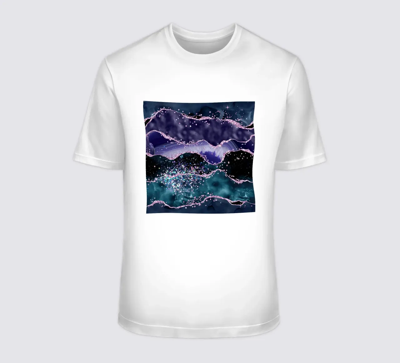 Ocean Glitter Agate Texture 05 t-shirt by Gemstone Textures