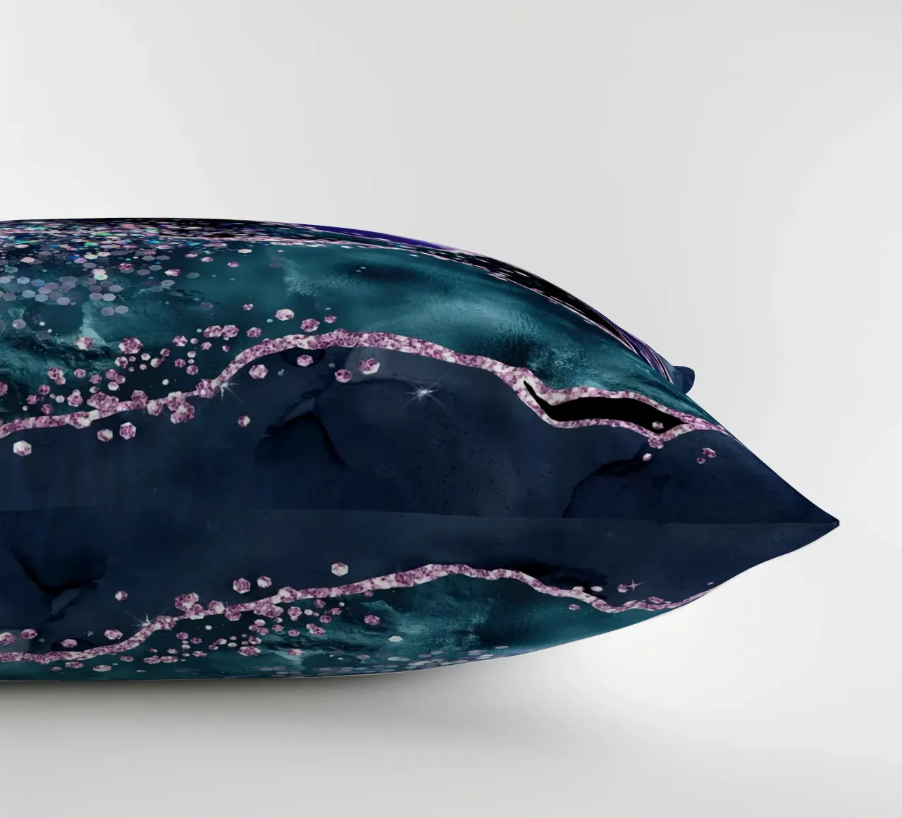 Ocean Glitter Agate Texture 05 decorative cushion by Gemstone Textures