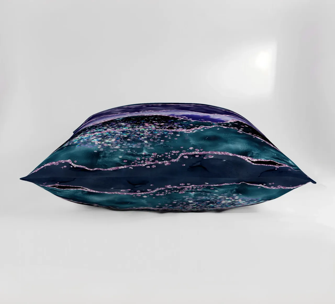Ocean Glitter Agate Texture 05 decorative cushion by Gemstone Textures