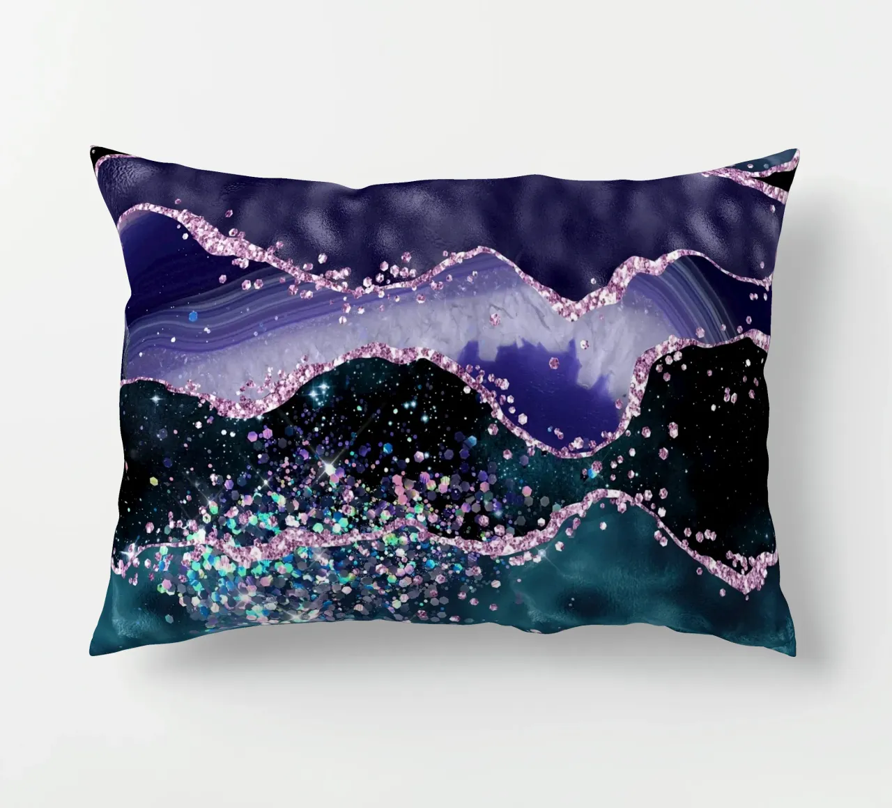 Ocean Glitter Agate Texture 05 decorative cushion by Gemstone Textures