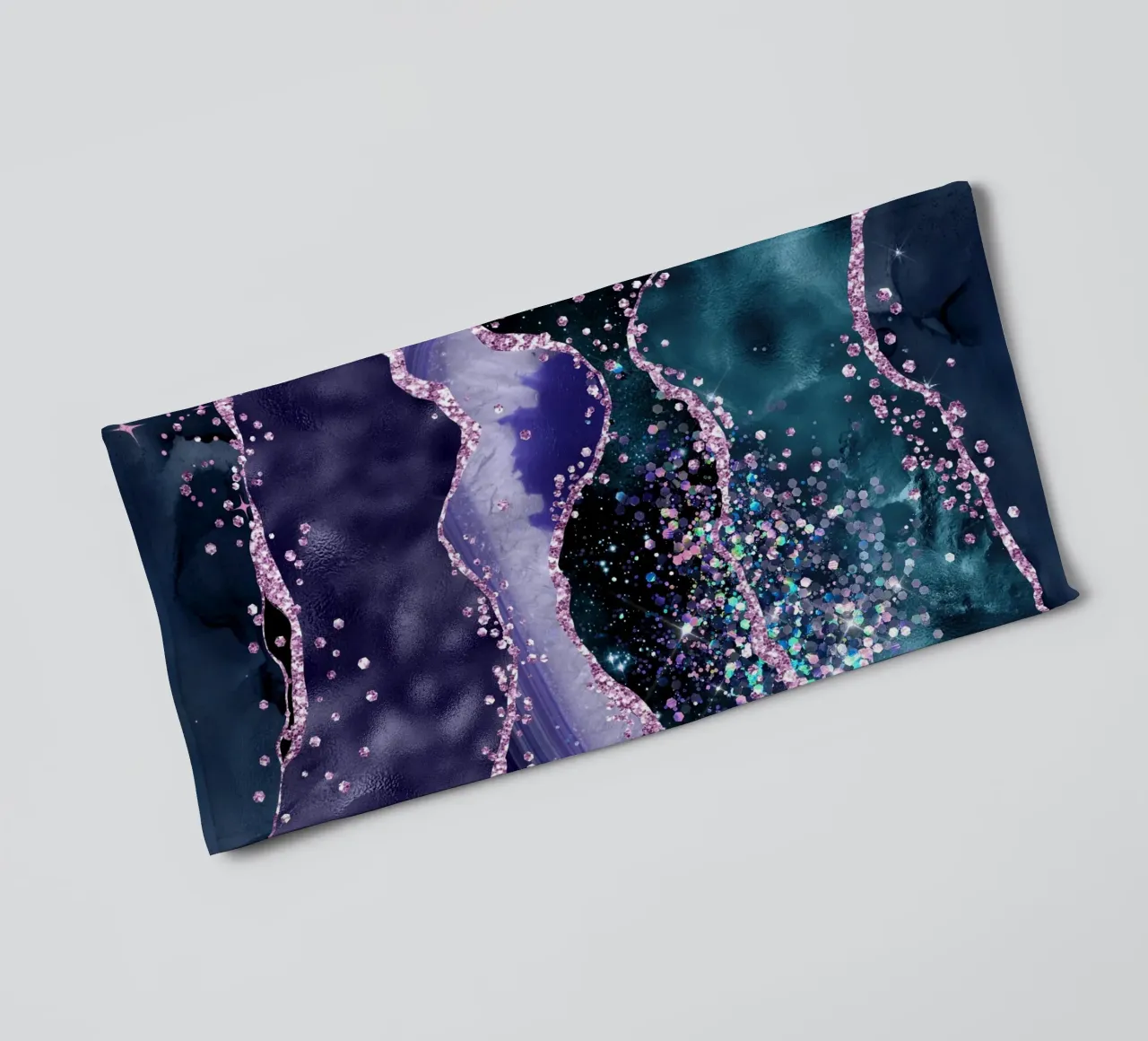 Ocean Glitter Agate Texture 05 towel by Gemstone Textures