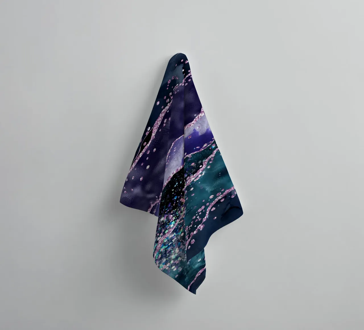 Ocean Glitter Agate Texture 05 towel by Gemstone Textures