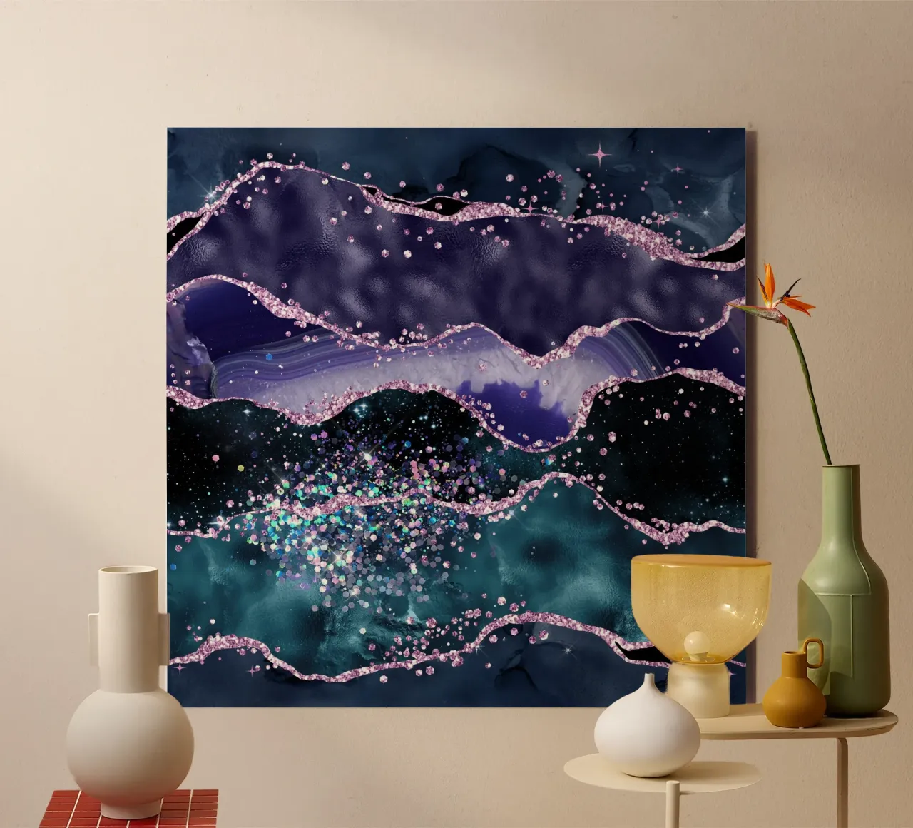 Ocean Glitter Agate Texture 05 forex plate by Gemstone Textures