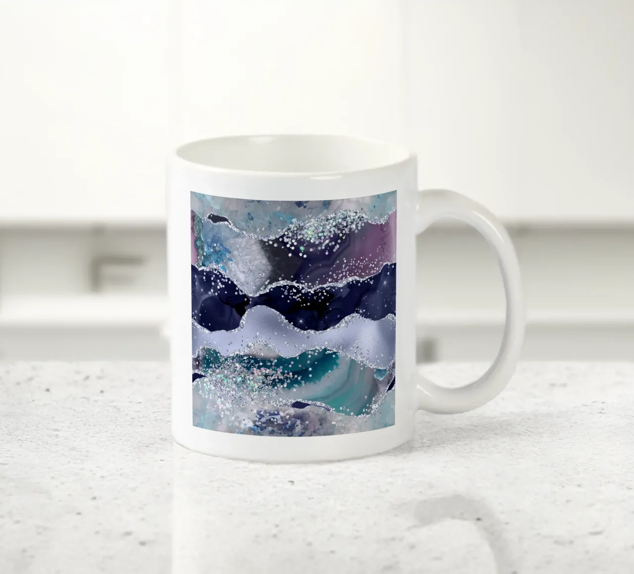 Oceano Glitter Agata Texture 06 tazza in ceramica da Gemstone Textures