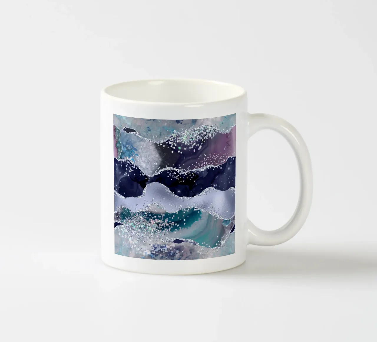 Oceano Glitter Agata Texture 06 tazza in ceramica da Gemstone Textures