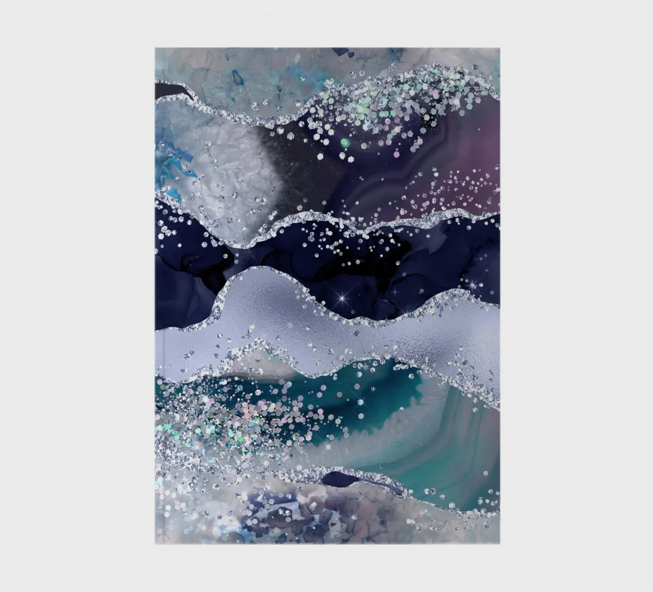 Ocean Glitter Agate Texture 06 notebook by Gemstone Textures
