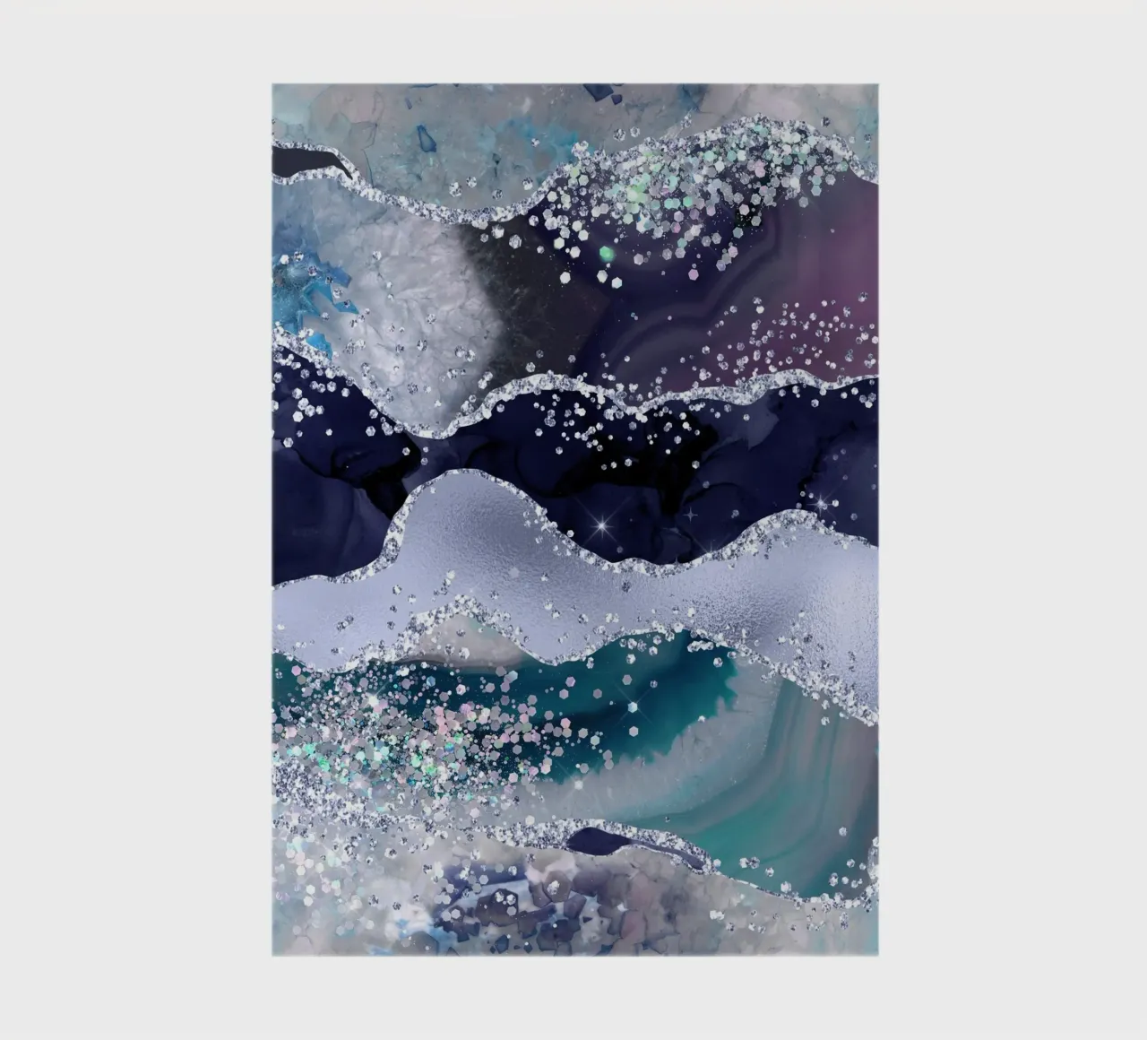 Ocean Glitter Agate Texture 06 notebook by Gemstone Textures