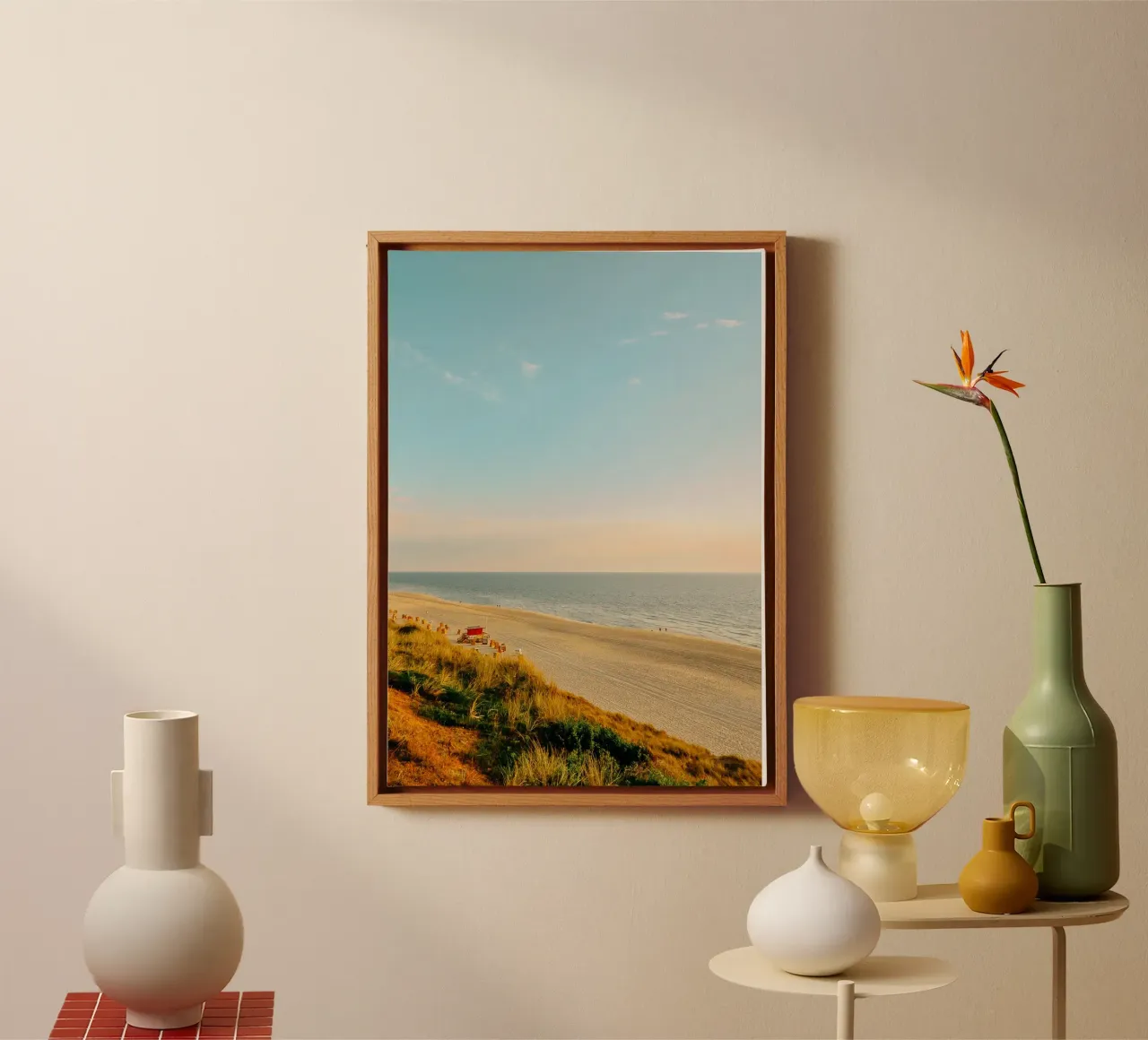 Nordsee Leinwand mit Schattenfugenrahmen von Kudamm & Alpen