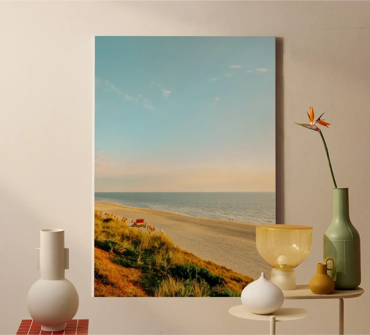 Nordsee Leinwand mit Schattenfugenrahmen von Kudamm & Alpen