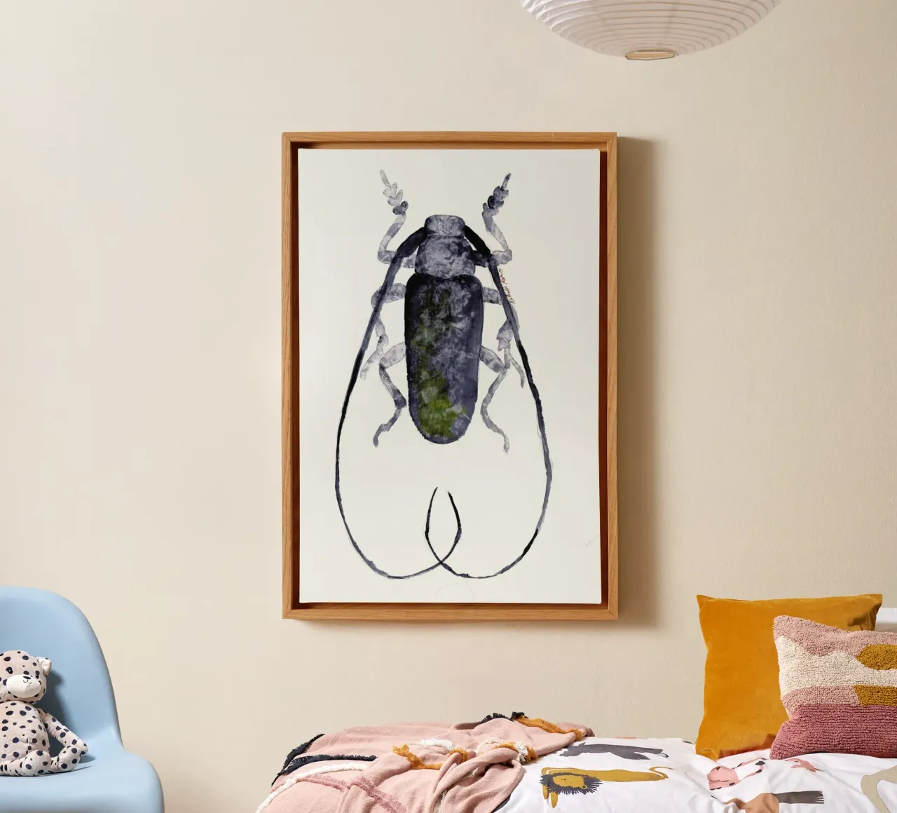 Jack The Beetle canvas met Baklijst van Nathys_illustration