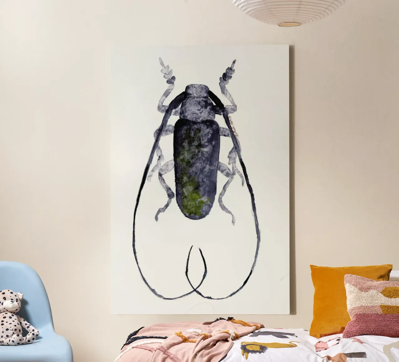 Jack The Beetle canvas met Baklijst van Nathys_illustration