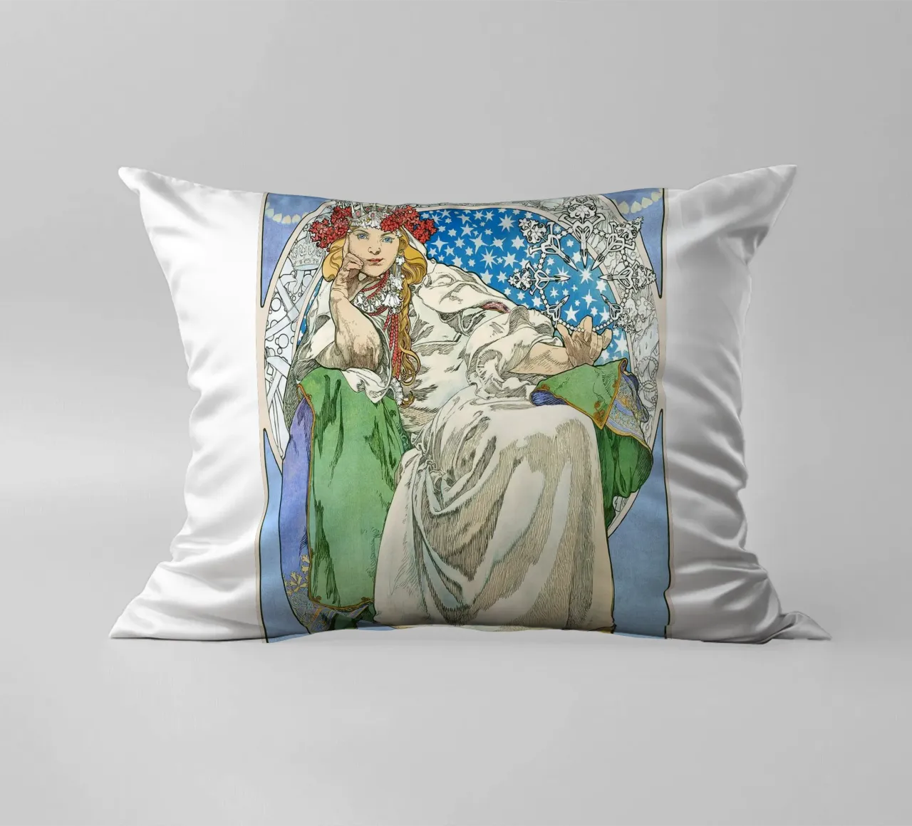 Alphonse Mucha - Principessa Giacinto cuscino da Timeless Artworks