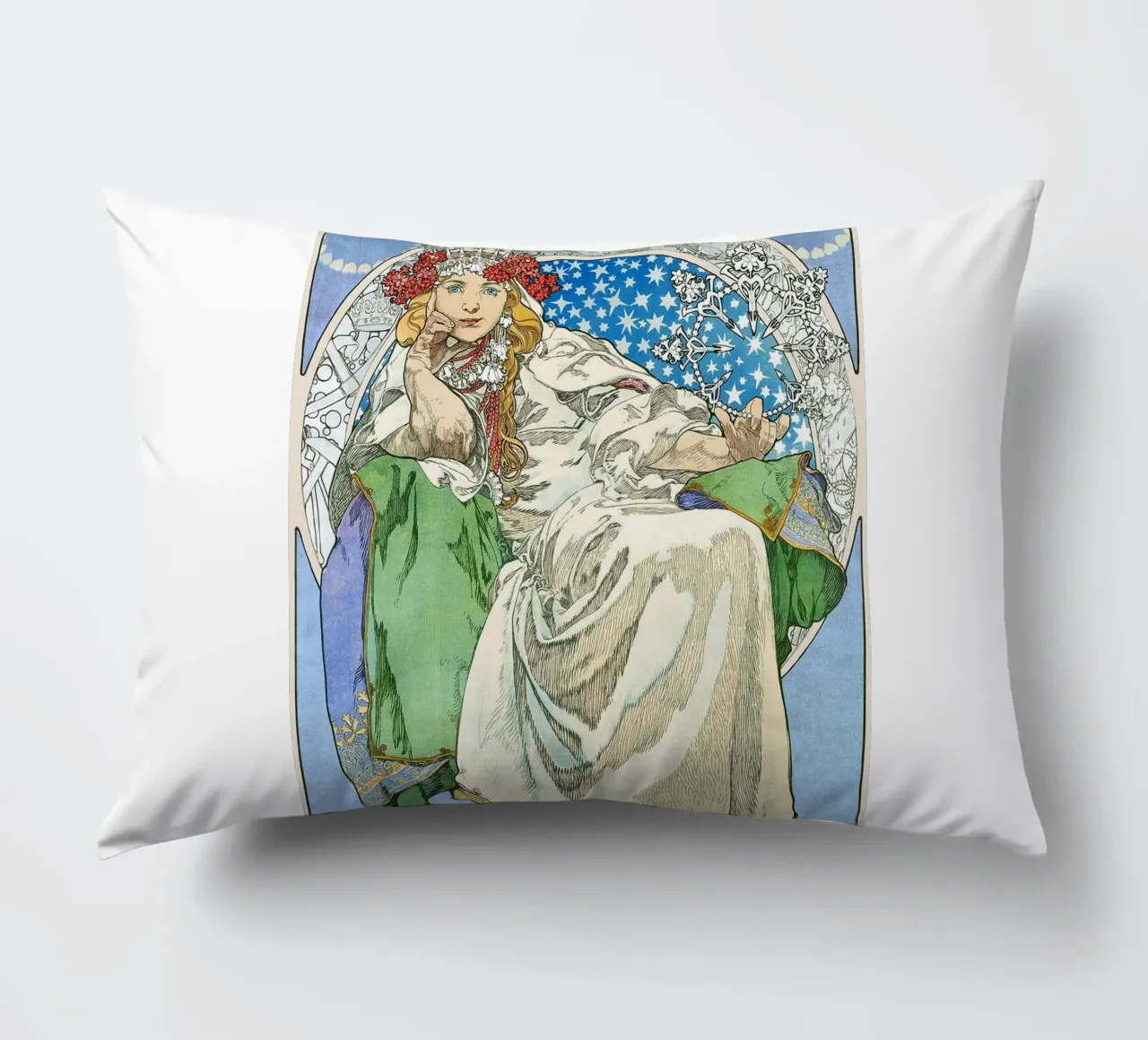 Alphonse Mucha - Principessa Giacinto cuscino da Timeless Artworks