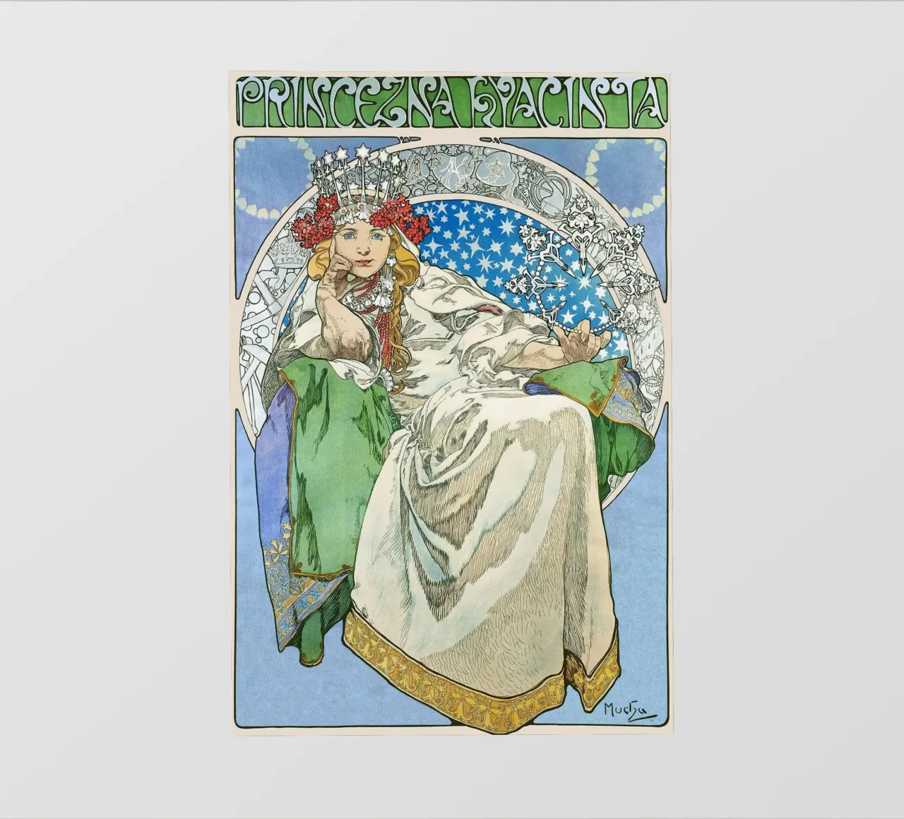Alphonse Mucha - Principessa Giacinto pellicola backlit da Timeless Artworks