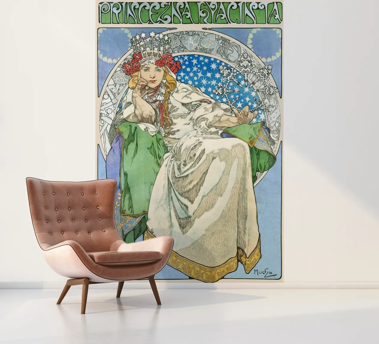Alphonse Mucha - Princesa Jacinto papel para pared de Timeless Artworks
