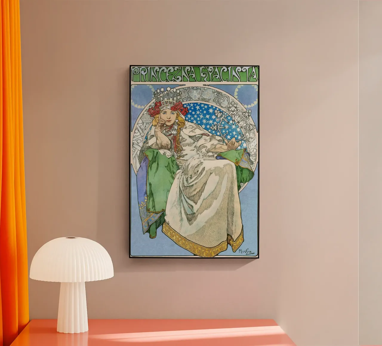 Alphonse Mucha - Principessa Giacinto plexiglass da Timeless Artworks